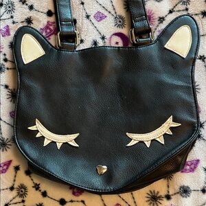 Target Black 🐈‍⬛ KITTY Cat Face EYELASHES Bag